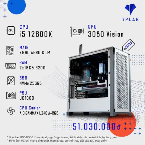  PC TPLAB i5 12600K | RTX 3080 ( BACK TO SCHOOL ) 