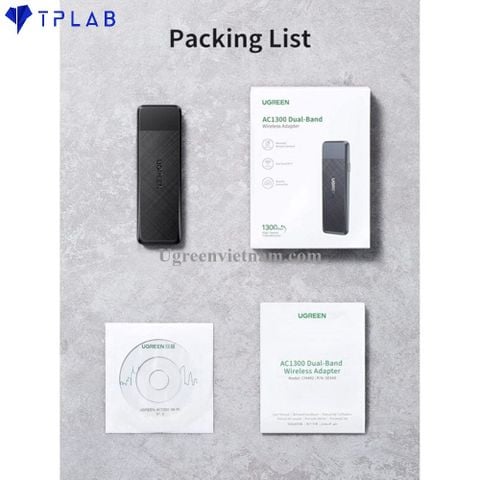  USB WIFI Ugreen 50340 AC1300 2.4GHz 400Mbps / 5GHz 900Mbps 