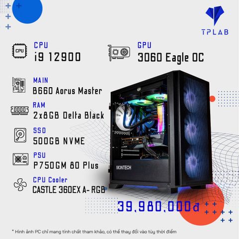  PC TPLAB I9 12900 | RTX 3060 EAGLE OC 