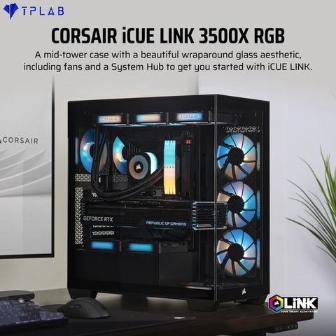  Case máy tính Corsair iCUE LINK 3500X TG Mid Tower Black 