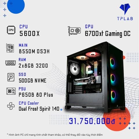  PC TPLAB R5 5600X | RX 6700 XT GAMING OC 