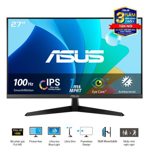  Màn Hình ASUS VY279HF 27 inch FHD (1920 x 1080), IPS, 100Hz, IPS, 1ms 