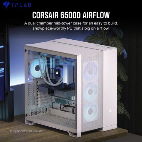  Case máy tính Corsair 6500D Airflow Tempered Glass Mid-Tower 