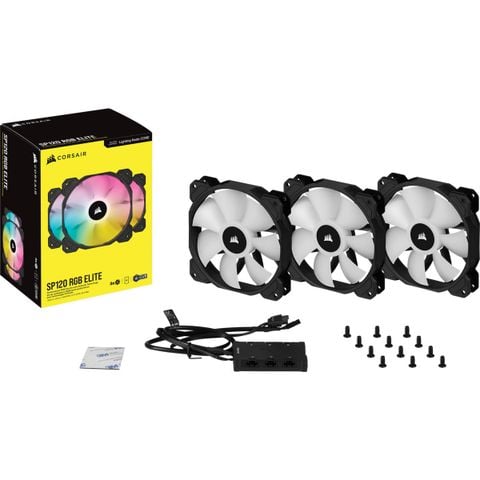  Fan Corsair iCUE SP120 RGB ELITE 120mm — Triple Pack with Lighting Node CORE 