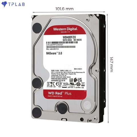  Ổ CỨNG HDD WD 6TB RED PLUS 3.5 INCH, 5400RPM, SATA, 256MB CACHE ( WD60EFPX ) 