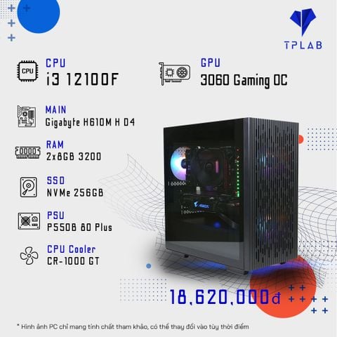  PC TPLAB i3 12100F | RTX 3060 ( BACK TO SCHOOL ) 