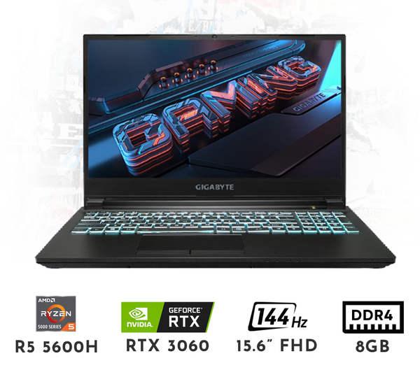  Laptop Gigabyte A5 K1-AVN1030SB RTX 3060 6GB Ryzen 5 5600H 8GB 512GB 15.6″ FHD 144Hz 