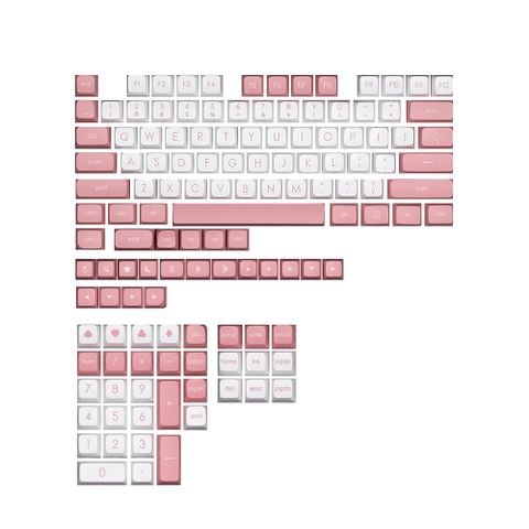  Ajazz Keycap Set Peace Kitty PBT Keycap Pink White 