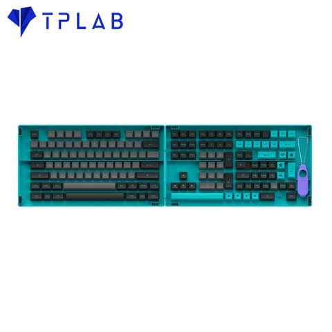  AKKO Keycap set – Black & Cyan (PBT Double-Shot/ASA profile/197 nút) 