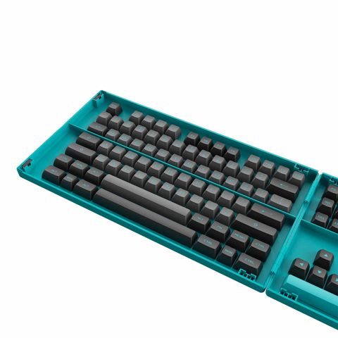  AKKO Keycap set – Black & Cyan (PBT Double-Shot/ASA profile/197 nút) 