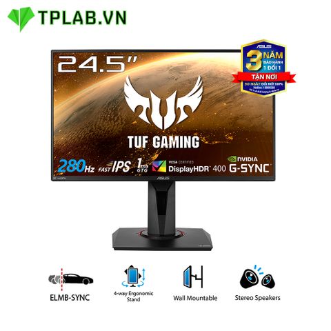  Màn hình ASUS TUF Gaming VG259QM 25″ IPS 280Hz G-Sync Compatible DisplayHDR 400 