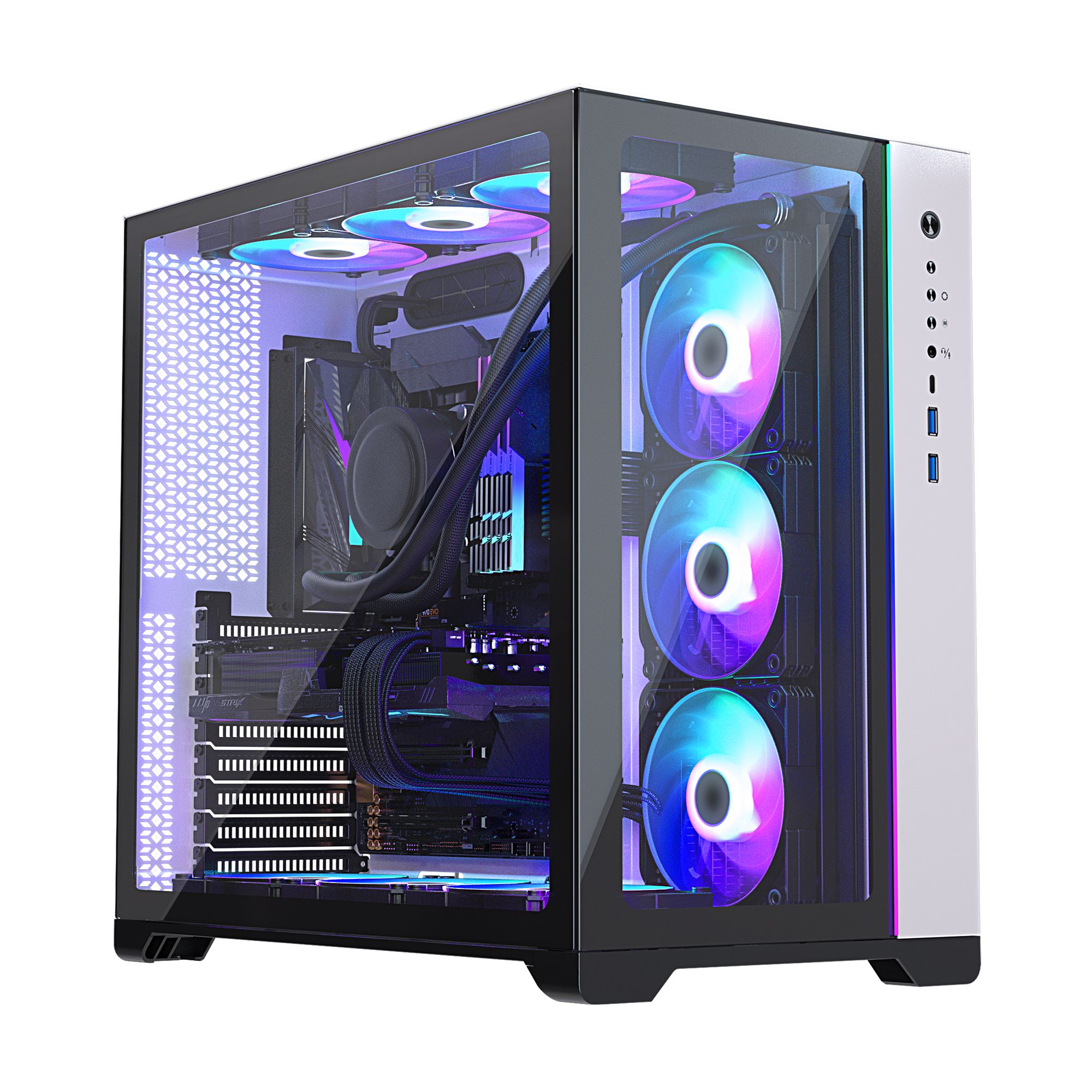 CASE METALLIC GEAR Neo Qube ATX Case, Digital RGB, Glass, White TPLAB