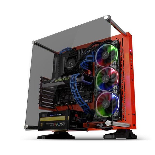  Case Thermaltake CORE P3 Tempered Glass RED  Mid - Tower 