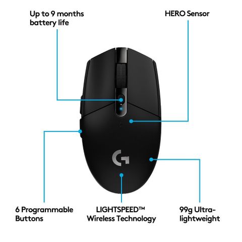  Chuột Gaming Logitech G304 Lightspeed Wireless 