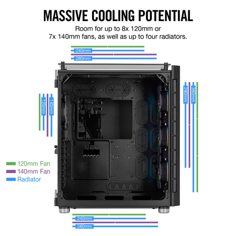  Case CORSAIR 680X RGB Black Mid Tower 