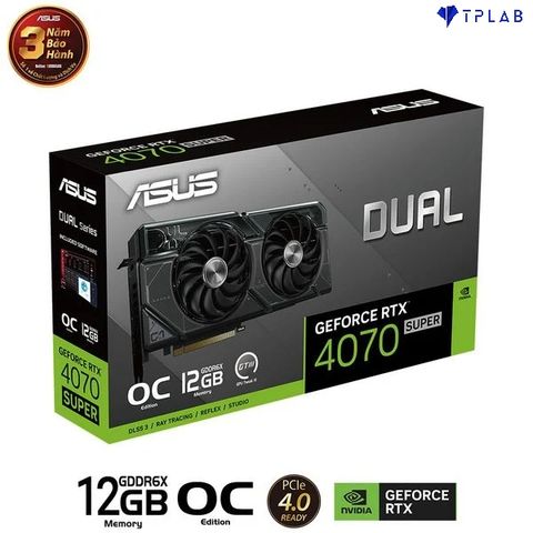  ASUS Dual GeForce RTX 4070 SUPER OC Edition 12GB GDDR6X (DUAL-RTX4070S-O12G) 