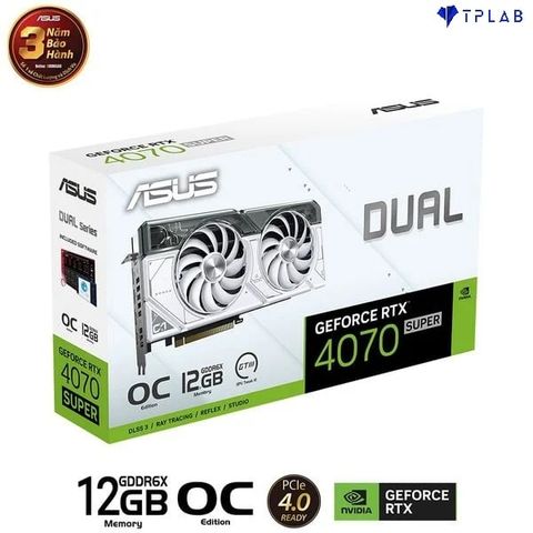  ASUS Dual GeForce RTX 4070 SUPER White OC Edition 12GB GDDR6X (DUAL-RTX4070S-O12G-WHITE) 