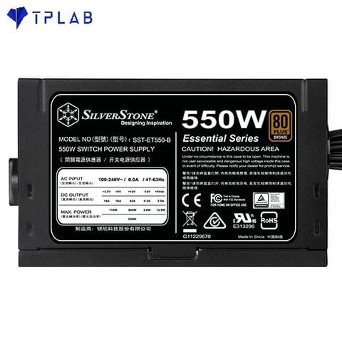  ( 550W ) Nguồn SilverStone ET550-B 80 PLUS Bronze ( SST-ET550-B ) 