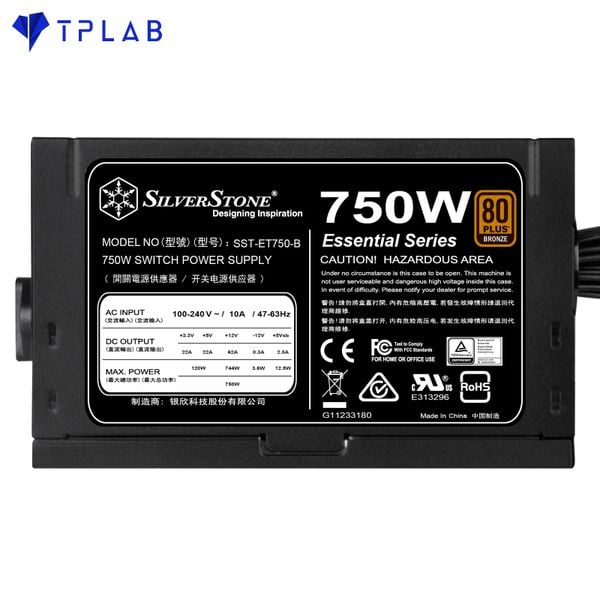  ( 750W ) Nguồn SilverStone ET750-B 80 PLUS Bronze ( SST-ET750-B ) 