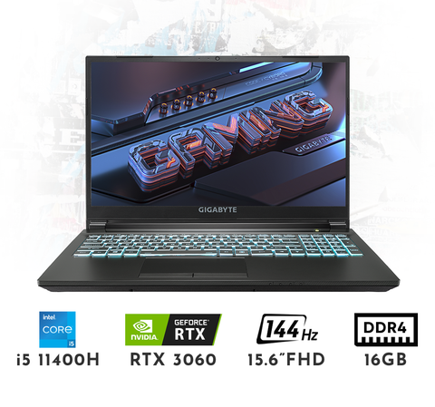  Laptop Gigabyte G5 KD-52VN123SO RTX 3060 6GB i5 11400H 16GB 512GB FHD 144Hz 