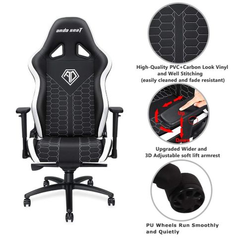  Ghế Chơi Game Anda Seat Spirit King V2 Black/White 