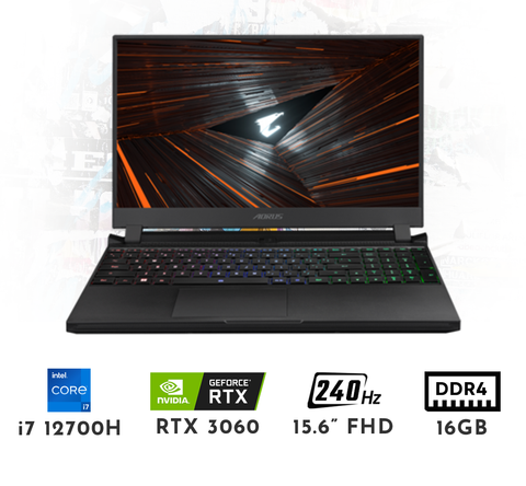  Laptop Gigabyte AORUS 5 KE4-72VN314SH RTX 3060 6GB i7 12700H 16GB 512GB 15.6″ FHD IPS 144hz 