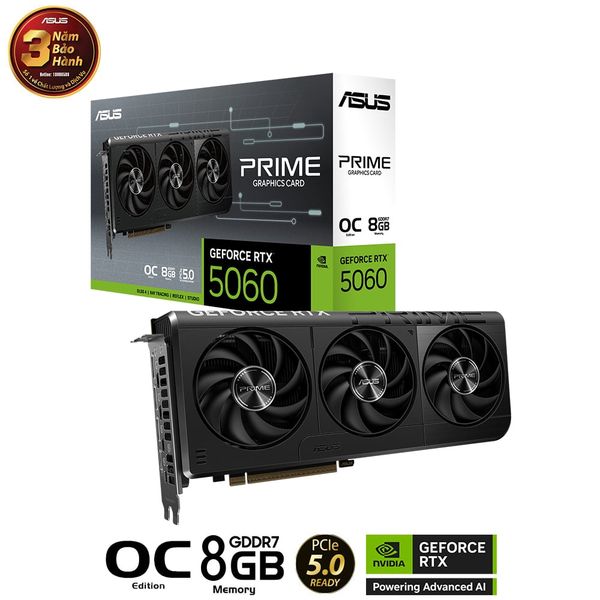  ASUS PRIME GeForce RTX™ 5060 8GB GDDR7 OC Edition 