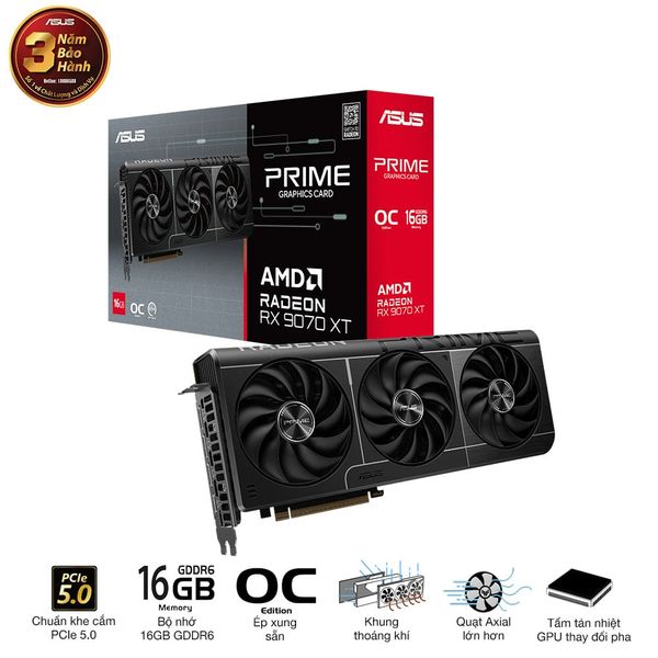  ASUS Prime Radeon™ RX 9070 XT 16GB GDDR6 OC Edition 