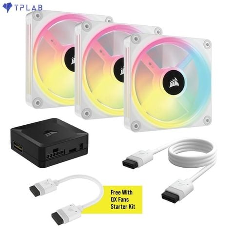  Fan Corsair iCUE LINK QX120 RGB 120mm — Triple Pack with iCUE LINK Hub White (CO-9051006-WW) 