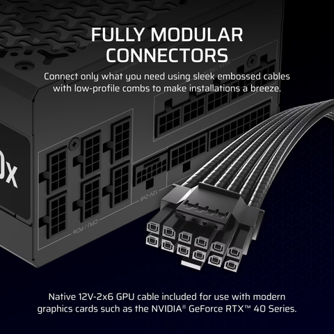  Nguồn Máy Tính Corsair RM1000x - ATX 3.1 & PCIe 5.1 - 80 Plus Gold CP-9020271-NA ( 2024 ) 