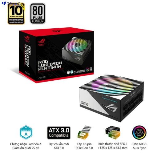  Nguồn máy tính ASUS ROG Loki SFX-L 850W Platinum – 850W, 80 plus Platinum, PCI Gen 5.0, Full Modular 