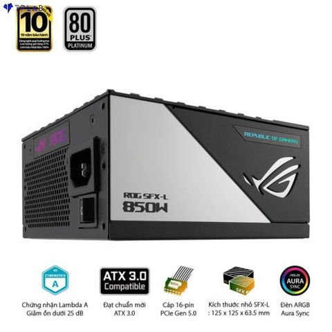  Nguồn máy tính ASUS ROG Loki SFX-L 850W Platinum – 850W, 80 plus Platinum, PCI Gen 5.0, Full Modular 