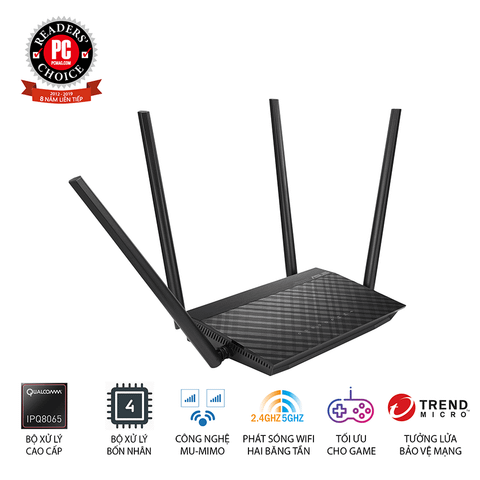  Router wifi ASUS RT - AC1500UHP (Dũng Sĩ Xuyên Tường) AC1500 MU-MIMO 