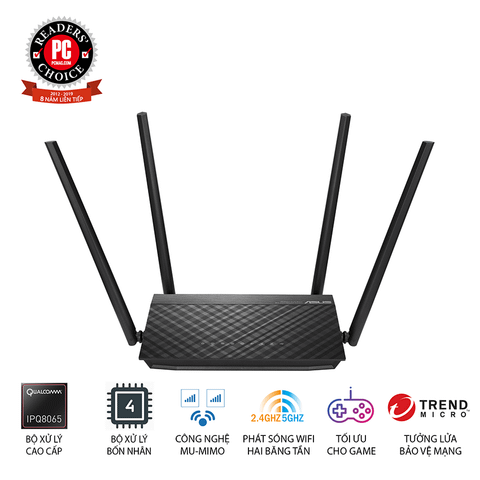  Router wifi ASUS RT - AC1500UHP (Dũng Sĩ Xuyên Tường) AC1500 MU-MIMO 