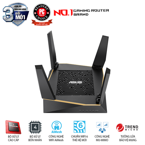  Router wifi ASUS RT - AX92U (1-PK) Gaming Wifi Router 