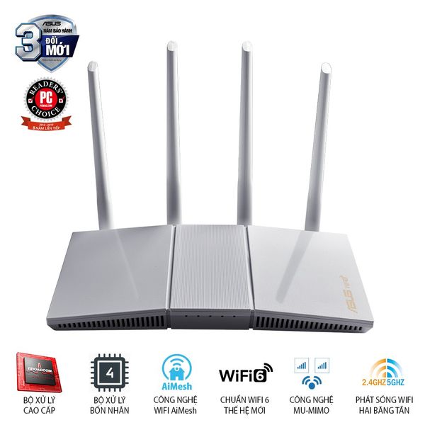 Router wifi ASUS RT - AX55 White (Mobile Gaming) Wireless AX1800Mbps 