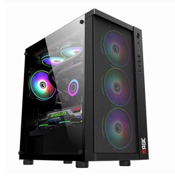  Case Magic GM-01 Black Mesh | Đen, kèm sẵn 4 Fan RGB, mặt lưới 