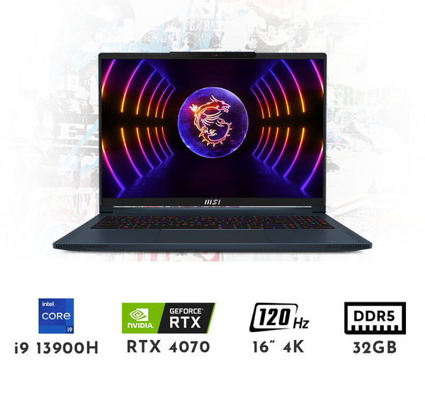  Laptop Gaming MSI Stealth 16 Studio A13VG RTX 4070 8GB i9 13900H 32GB 2TB 16″ 4K 120Hz 