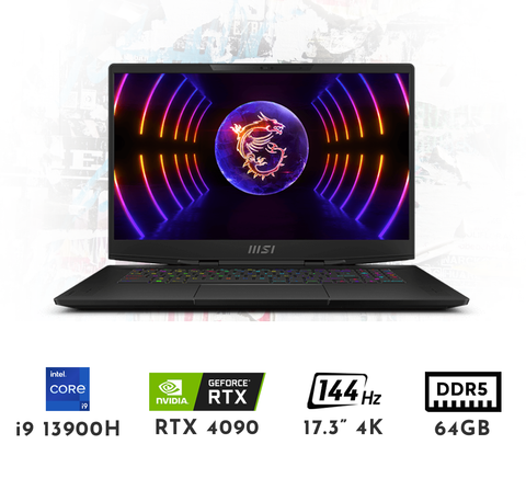  Laptop Gaming MSI Stealth 17 Studio A13VI RTX 4090 16GB  i9 13900H 64GB 4TB 17.3″ 4K 144Hz 