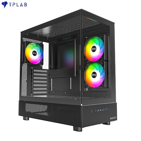  Case máy tính Montech XR ATX | Hồ cá, kèm sẵn 3 fan 