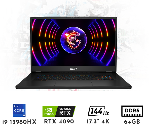  Laptop Gaming MSI Titan GT77 HX 13VI 077VN RTX 4090 16GB i9 13980HX 64GB UHD 144Hz 