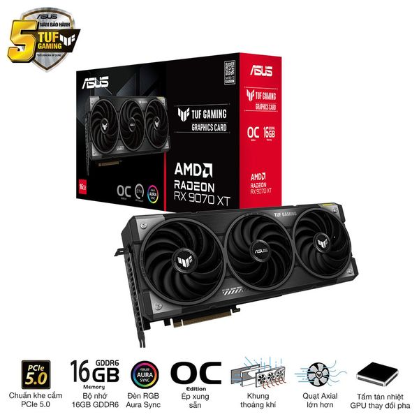  ASUS TUF Gaming Radeon™ RX 9070 XT 16GB GDDR6 OC Edition 