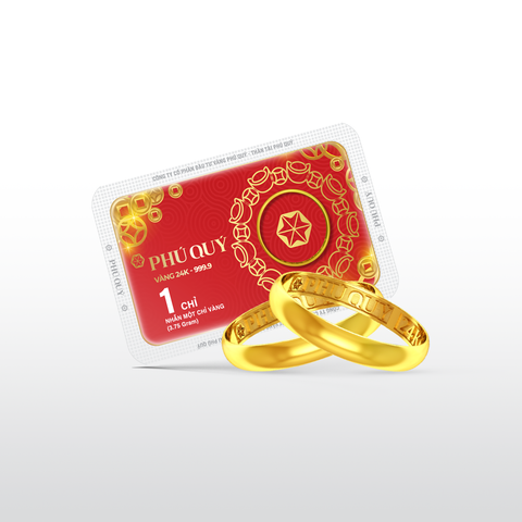 Nhẫn tròn trơn Phú Quý 1 chỉ (24K 999.9)