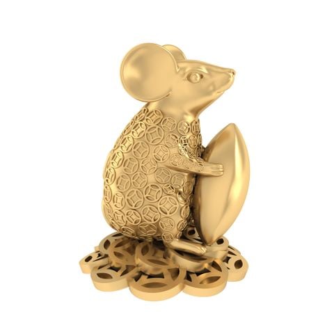Chuột vàng 24K (999.9) - Tượng con giáp Phú Quý