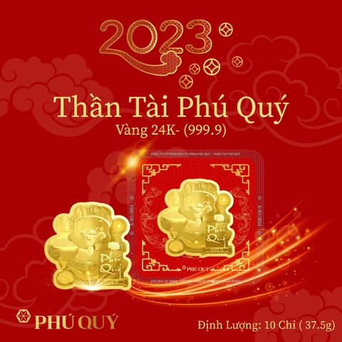 Thần Tài Phú Quý 10 chỉ - Thần tài 24K (999.9)