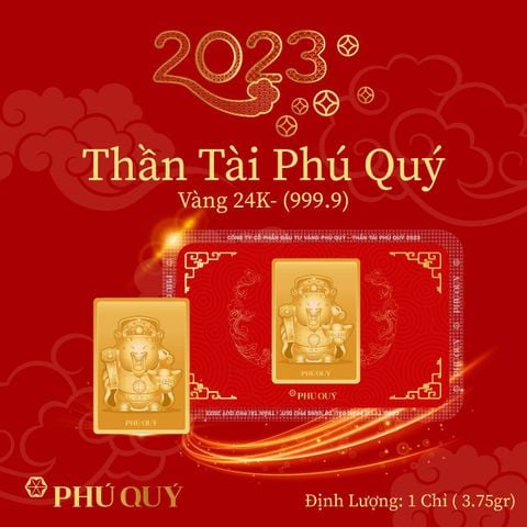 Thần Tài Phú Quý 1 chỉ - Thần tài 24K (999.9)