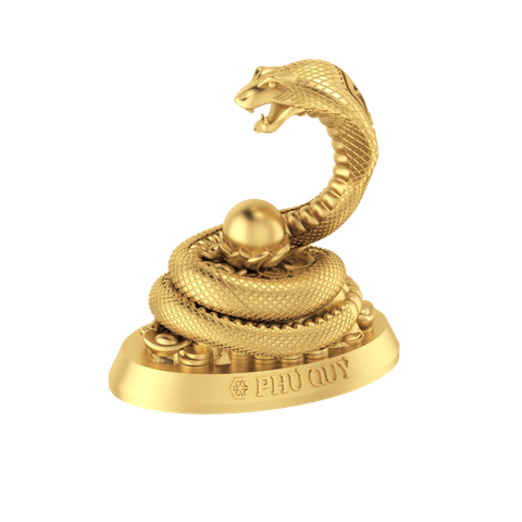 Rắn vàng 24K (999.9) - Tượng con giáp Phú Quý