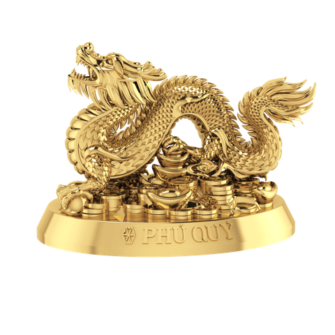 Rồng vàng 24K (999.9) Tượng con giáp Phú Quý