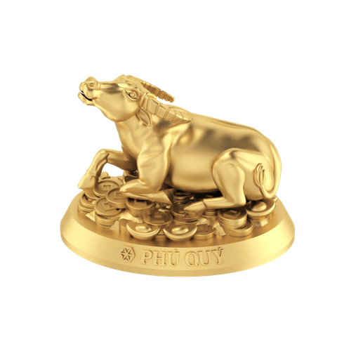 Trâu vàng 24K (999.9) - Tượng con giáp Phú Quý