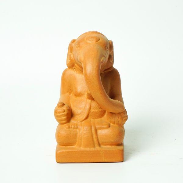  Tượng Thần Ganesha Ngồi Đất Nung - CP11 
